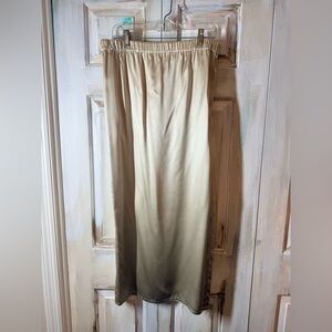 Frette Silk Slit Cream Maxi Skirt